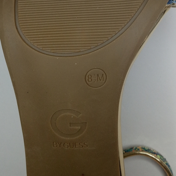 NEW! Sparkling GUESS Block High Heel OPEN TOE Shoes Metallic FORMAL PROM… - Picture 12 of 14